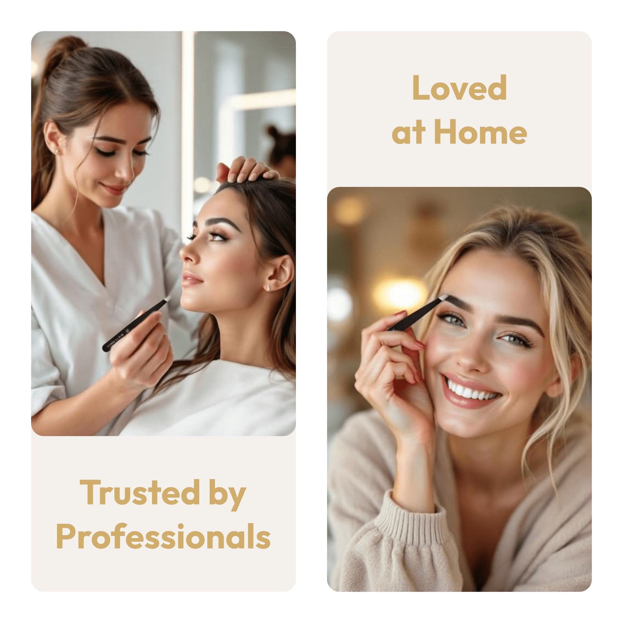 Beauty Power Professional Ultra Precision Slant Tweezers - German Stainless Steel Tweezers for Eyebrows, Facial Hair, Chin & Ingrown Hair Removal, Durable & Lightweight Grooming Tool (Matte Black)