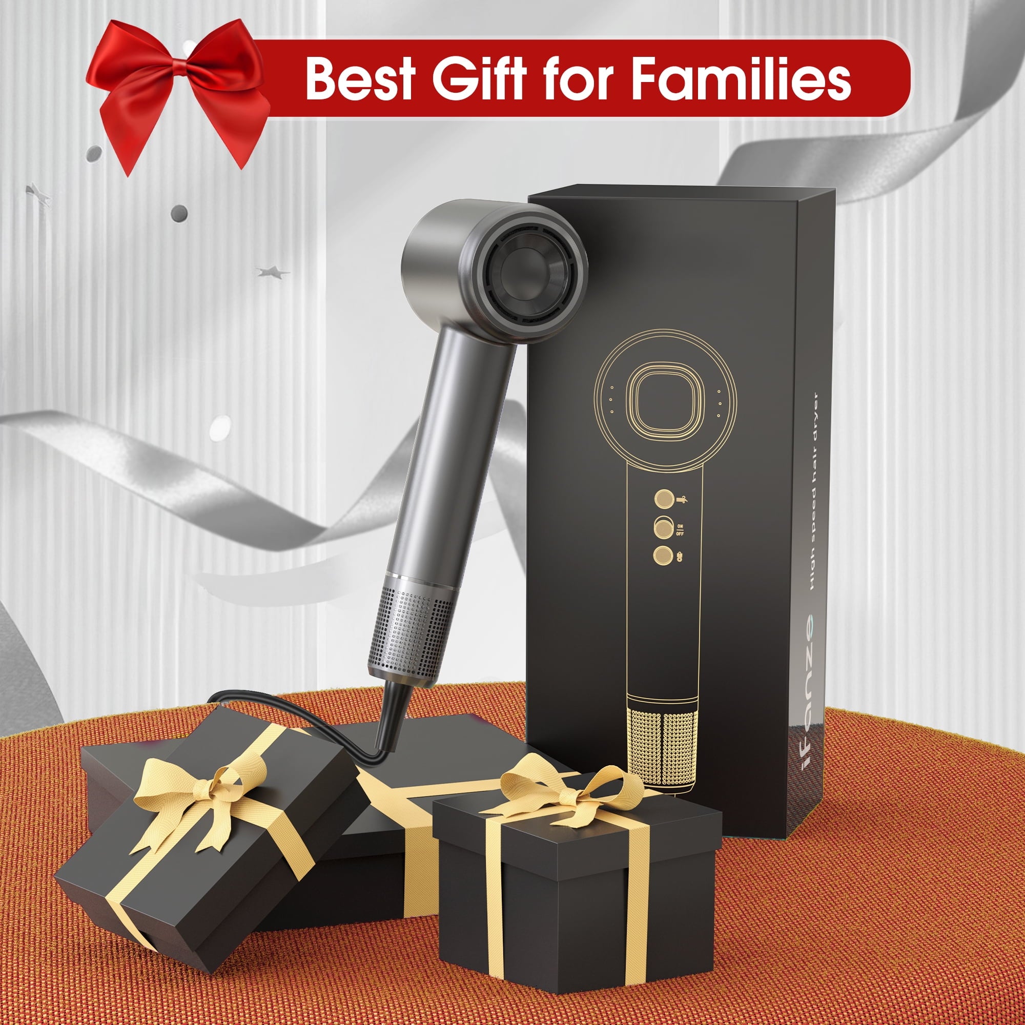 Qunler Hair dryer, High-Speed Blow Dryer With 6 Temps & 3 Speeds, 500 Million Negative Ions Hair dryer, 150,000 RPM Brushless Motor for Fast Drying