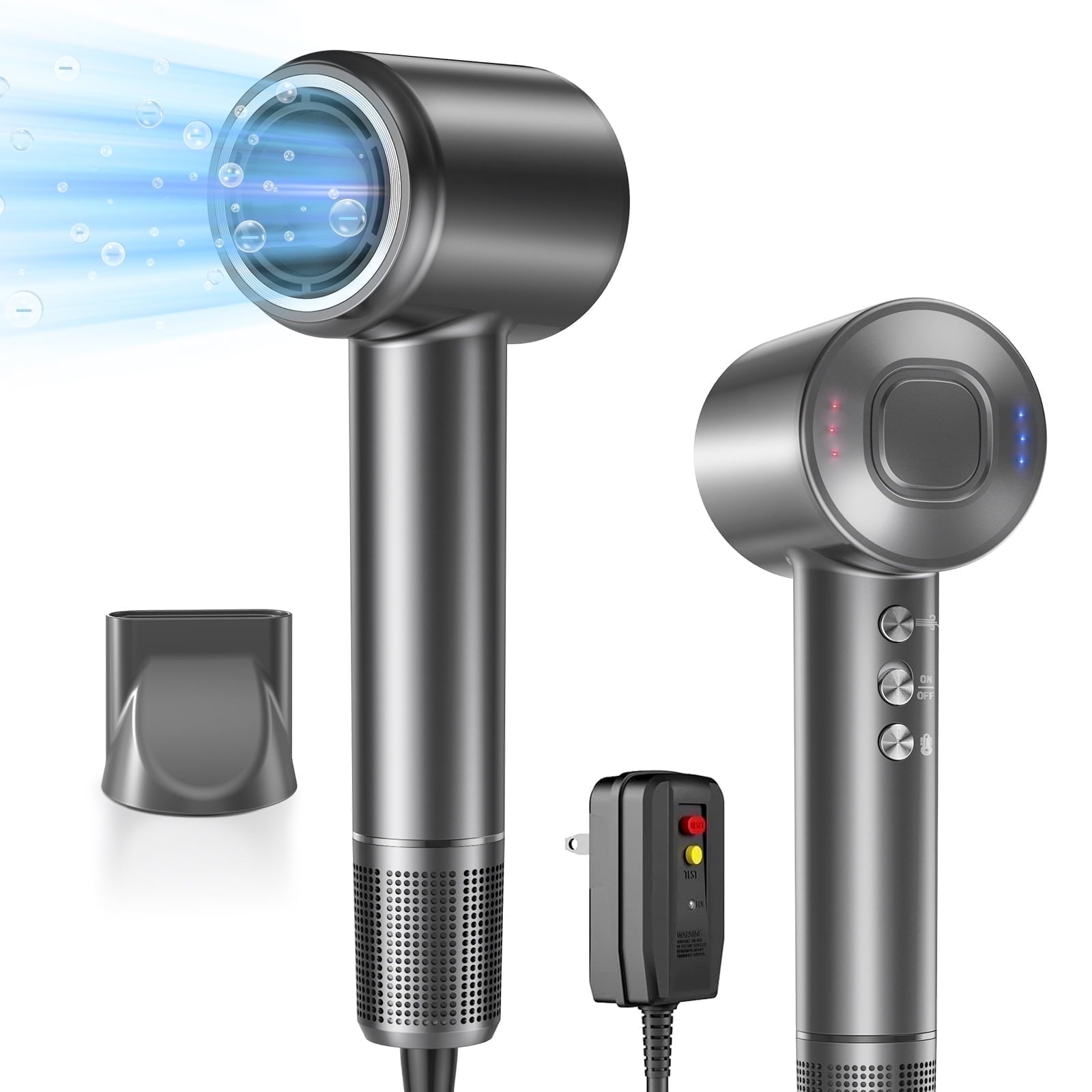 Qunler Hair dryer, High-Speed Blow Dryer With 6 Temps & 3 Speeds, 500 Million Negative Ions Hair dryer, 150,000 RPM Brushless Motor for Fast Drying